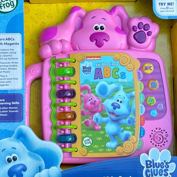Leap Frog Blue's Clues Pink Skidoo Intro to ABCs Letter Book Interactive Sounds - Picture 2 of 6